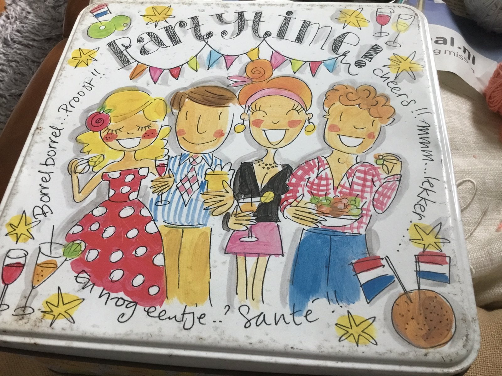 Vierkant koekblik van blond amsterdam, Ophalen of Verzenden, Gebruikt