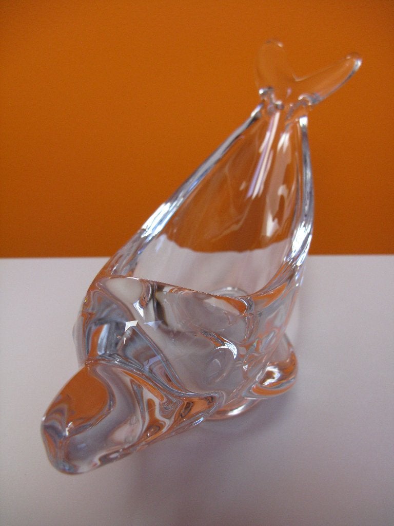 gemerkt vintage helder kristal Dolfijn Vannes-le-Châtel, Antiek en Kunst, Antiek | Glas en Kristal, Ophalen of Verzenden