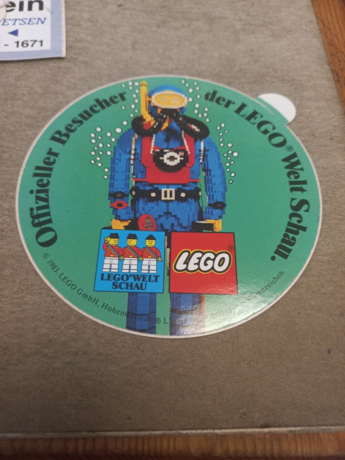 Vintage LEGO Welt Schau Duiker Sticker 1983, Ophalen of Verzenden, Gebruikt, Overige typen