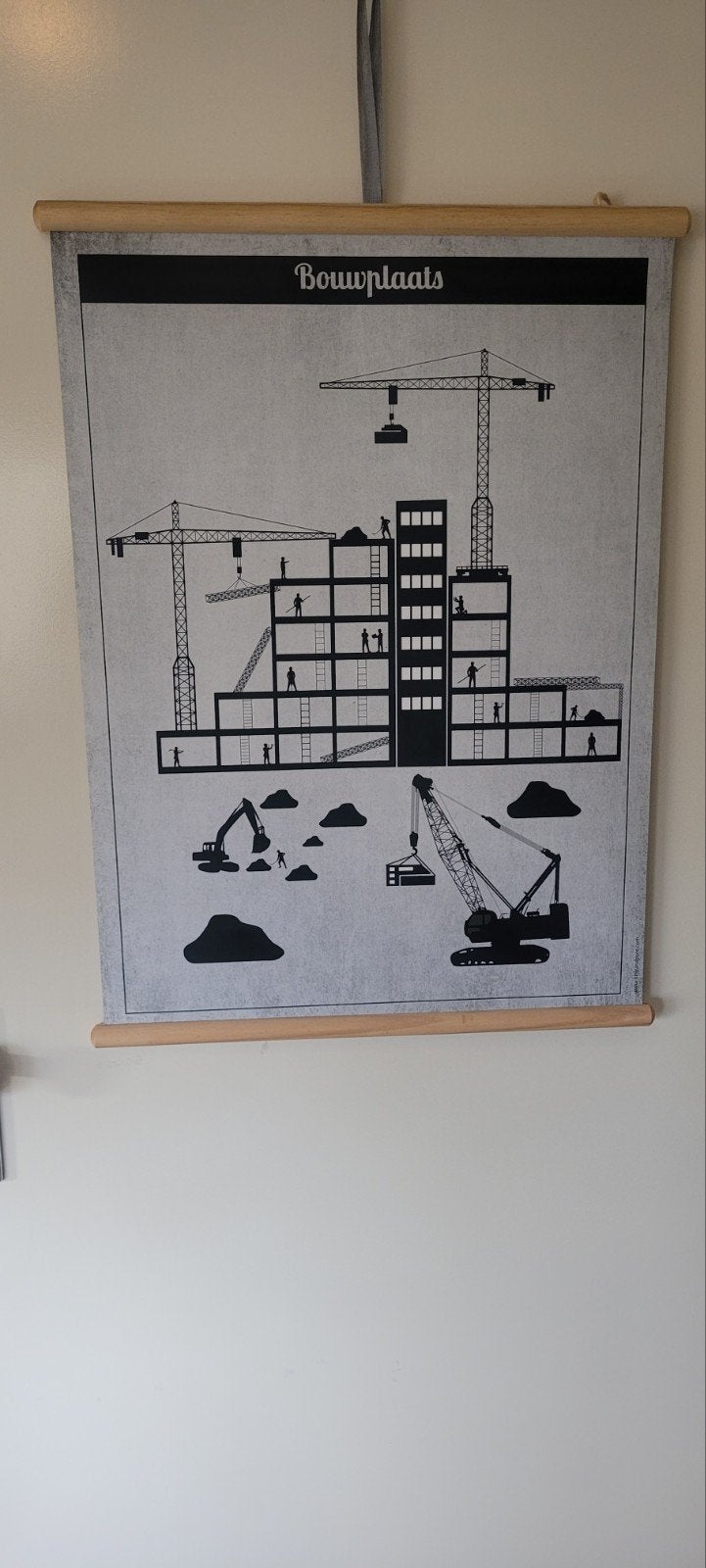 Schoolplaat Werktuigen - Vintage Look, Ophalen of Verzenden, Zo goed als nieuw, 50 tot 75 cm, Schilderij