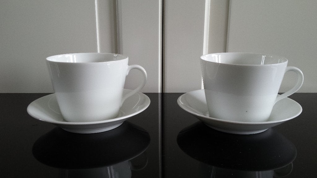 Melitta 5-18 - twee witte kop en schotels, Antiek en Kunst, Ophalen of Verzenden