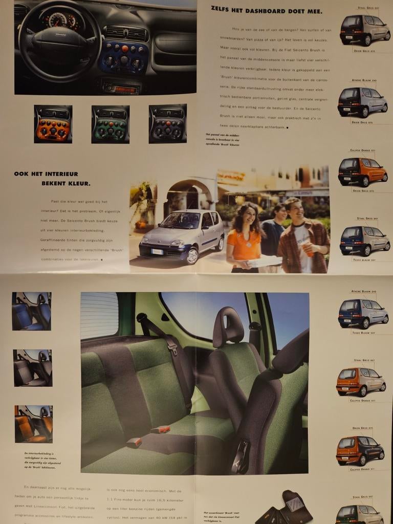 Brochure Fiat Seicento Brush 2002, Ophalen of Verzenden, Zo goed als nieuw, Overige merken