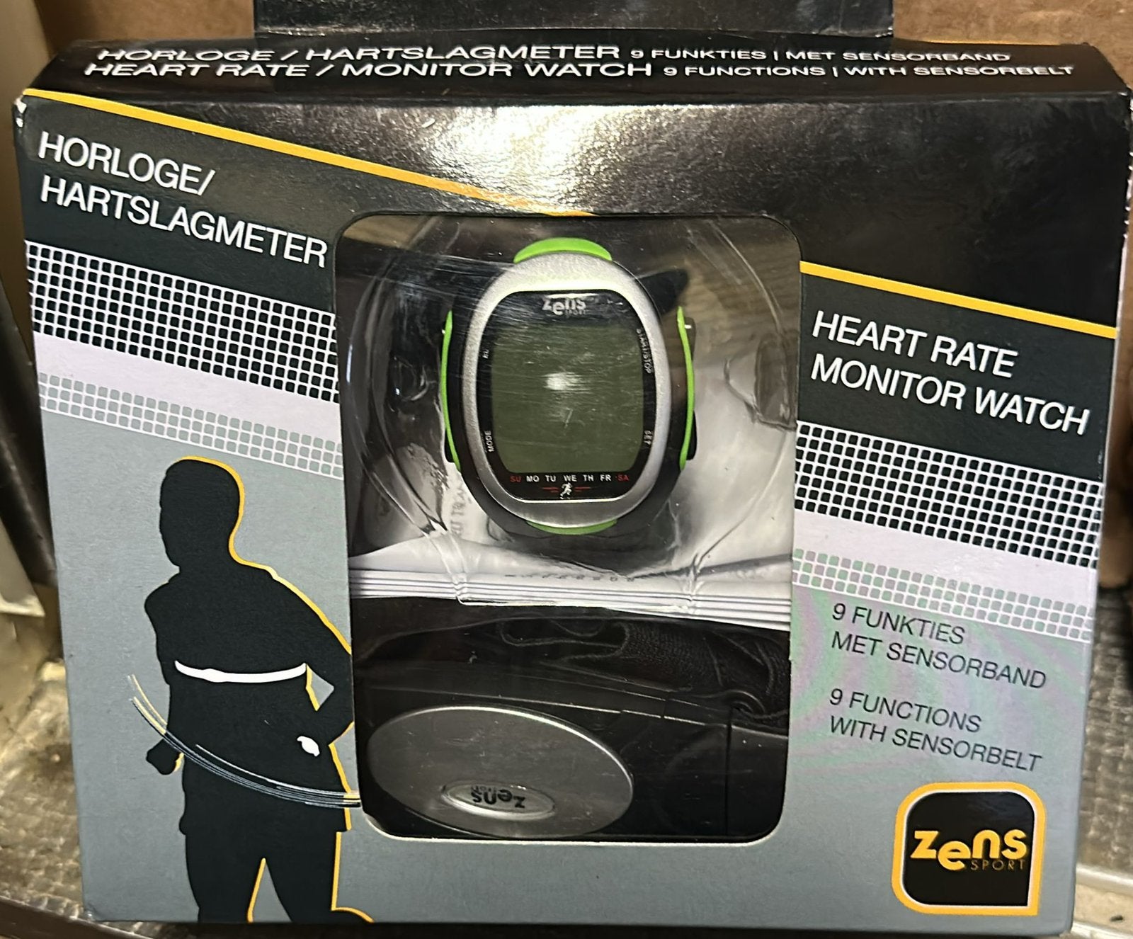 Zens Sport Sporthorloge met Hartslagmeter en Sensorband, Sport en Fitness, Ophalen of Verzenden, Nieuw, Overige merken, Met borstriem