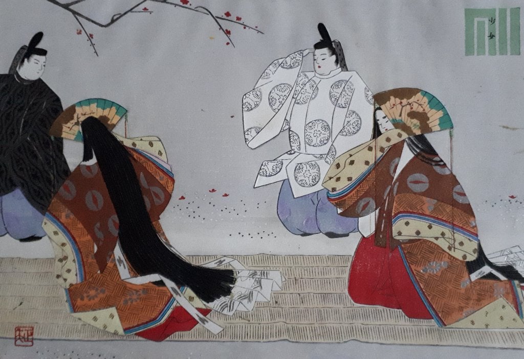 Japanse Houtblok Prent Ebina Masao Genji Dans 1953, Antiek en Kunst, Kunst | Niet-Westerse kunst, Verzenden