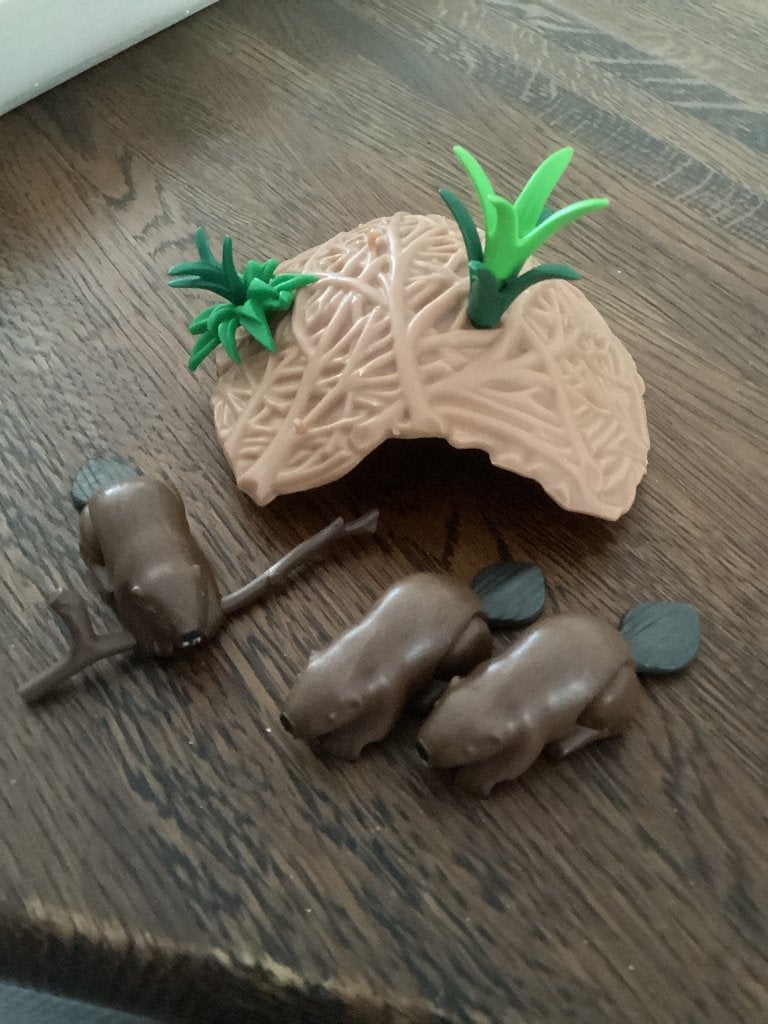Playmobil, bevers met hol, Ophalen of Verzenden, Gebruikt, Losse onderdelen