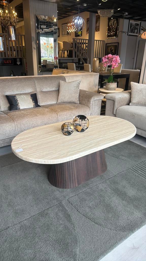 Showmodel Woonkamerset Travertin, Huis en Inrichting, Tafels | Salontafels, Ophalen, Japandi, Nieuw, 50 tot 100 cm