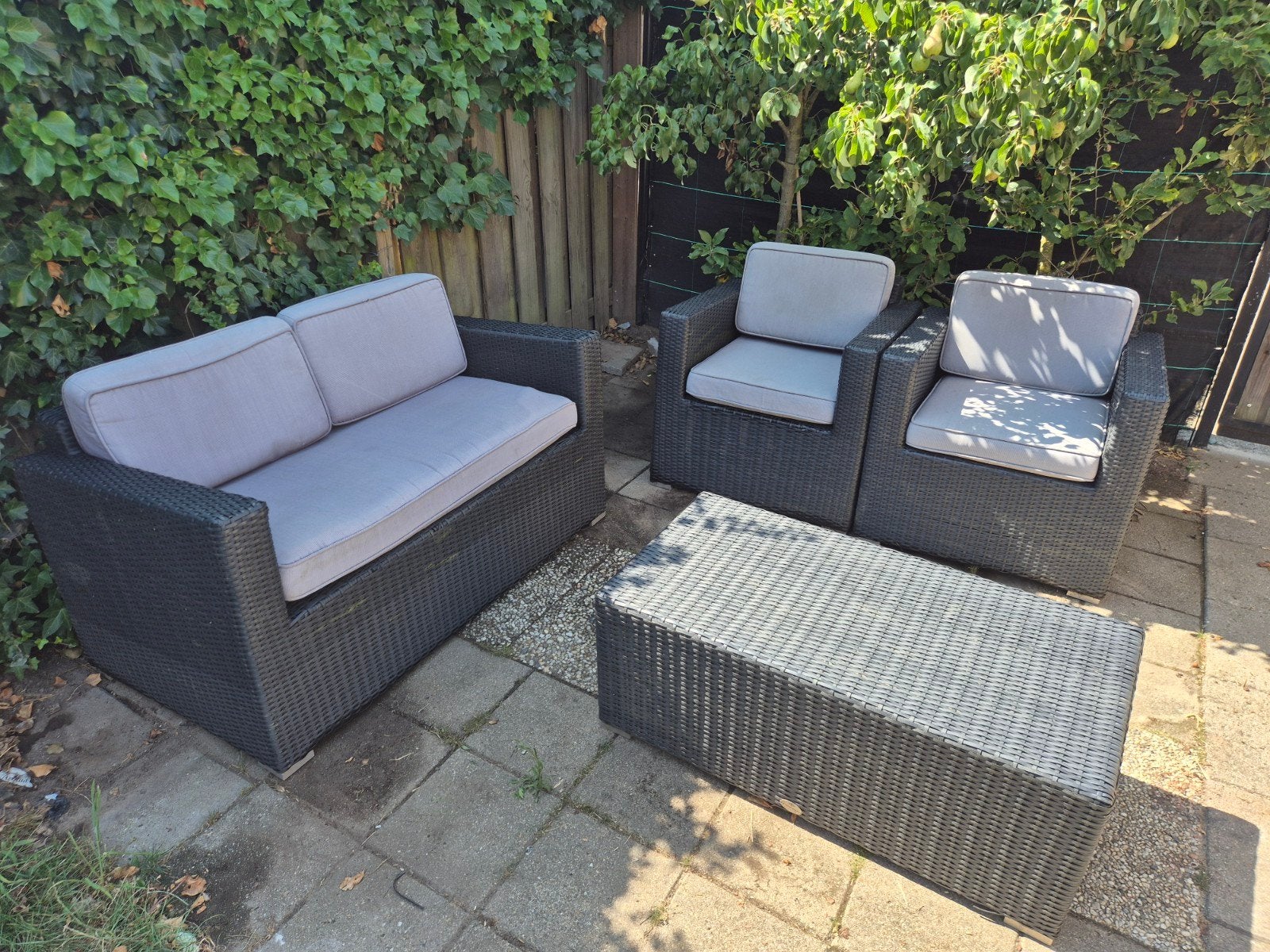 Fonteyn Tuinset - Hard Kunststof Loungeset, Ophalen, 4 zitplaatsen, Kunststof, Gebruikt