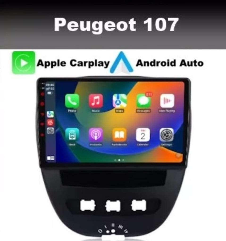 Peugeot 107 radio navigatie android 14 CARPLAY usb wifi dab+, Ophalen of Verzenden, Nieuw