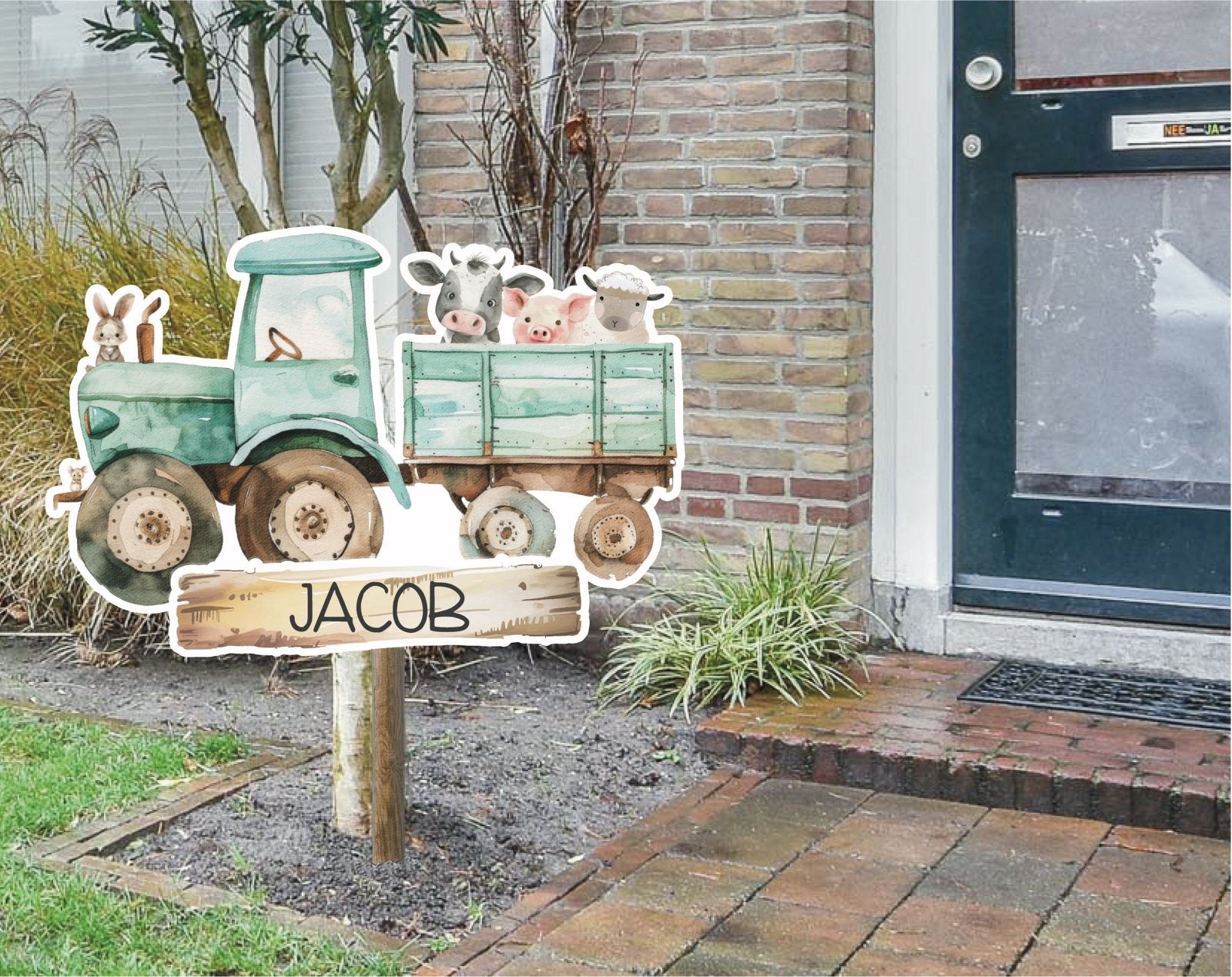Geboortebord, raambord of raamsticker boerderij met dieren, Ophalen of Verzenden, Nieuw, Geboortebord