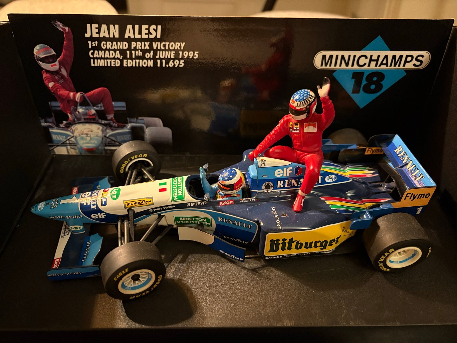 Minichamps F1 1/18 First Win Jean Alesi - Michael Schumacher, Hobby en Vrije tijd, Modelauto's | 1:18, Ophalen of Verzenden, Zo goed als nieuw