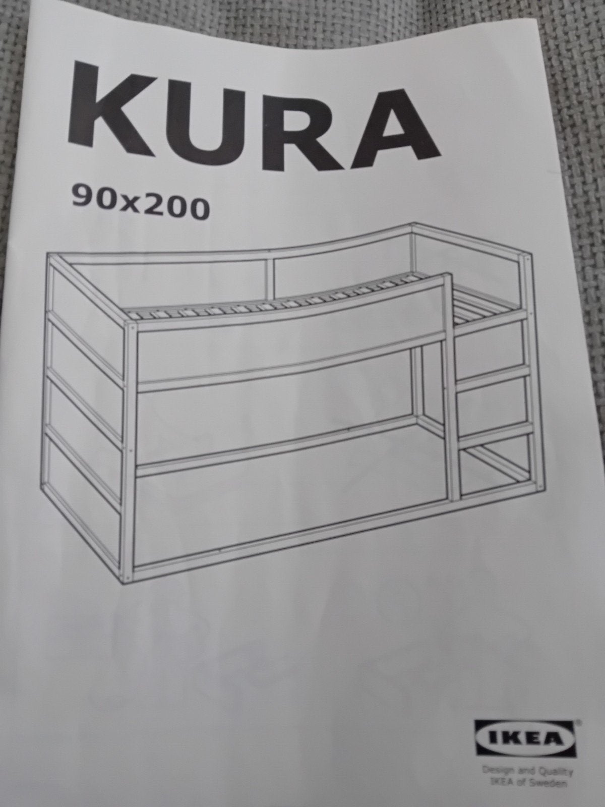Ikea KURA eenpersoons 90x200 hoogslaper/laagslaper, Kinderen en Baby's, Kinderkamer | Bedden, Ophalen, 85 tot 100 cm, Zo goed als nieuw