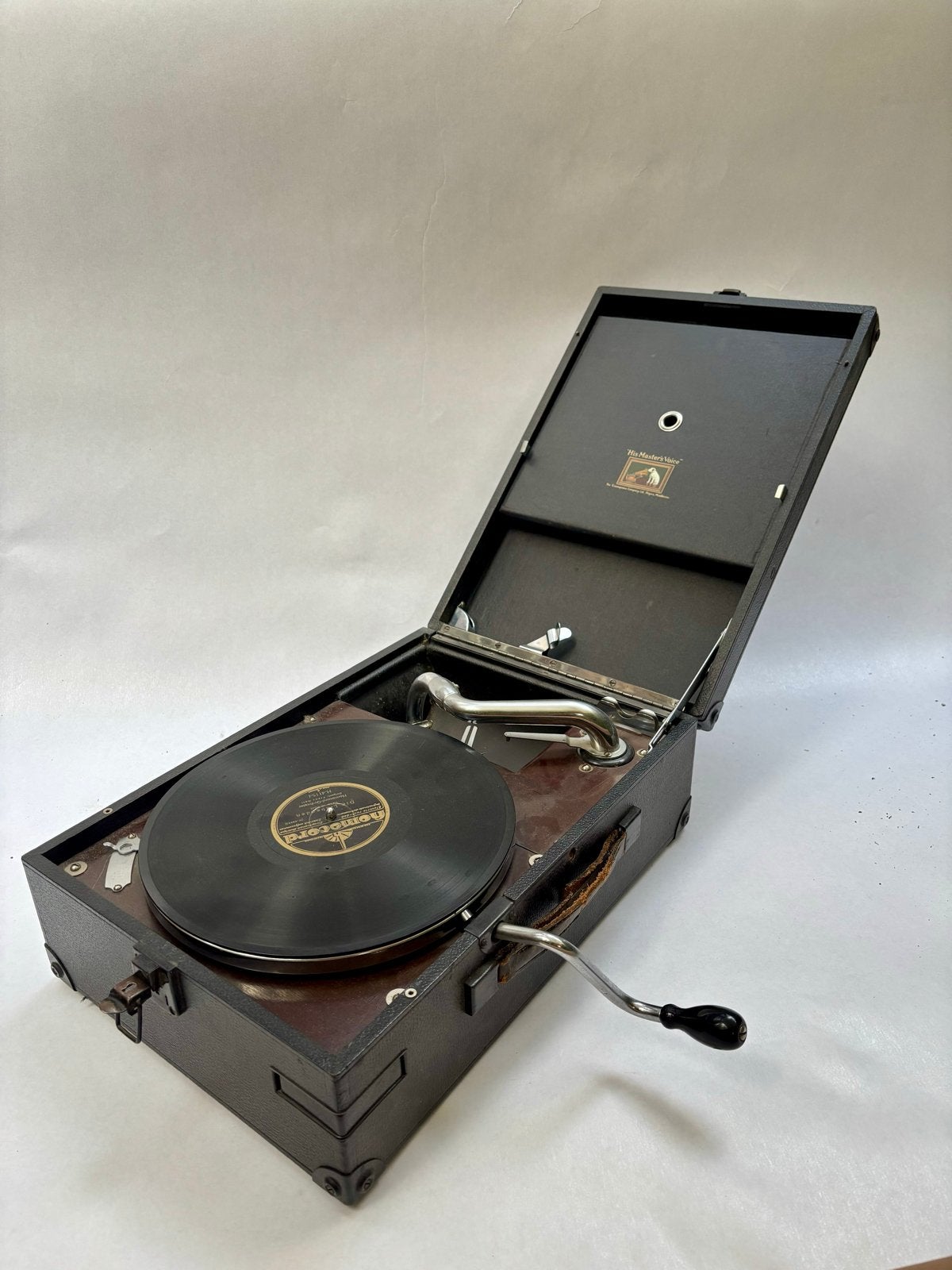 Antieke His Master's Voice Draagbare Grammofoon 78 toeren, Ophalen, Gebruikt, Platenspeler, Overige merken