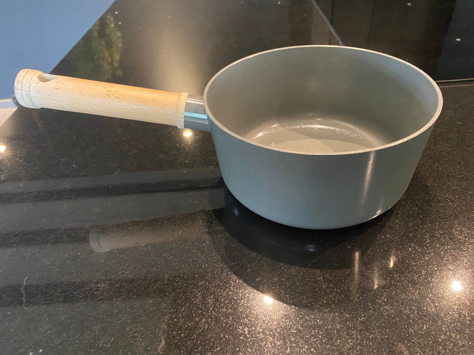Steelpan sauspan grijs blauw voor alle warmtebronnen, Ophalen of Verzenden, Zo goed als nieuw, Overige typen