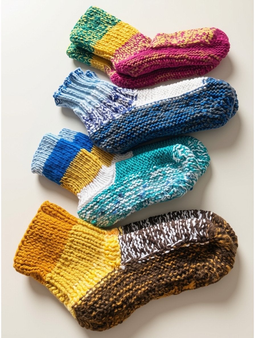 Zelfgemaakte gebreide sokken - Diverse kleuren, Sokken en Kniesokken, Overige kleuren, Nieuw, Overige maten