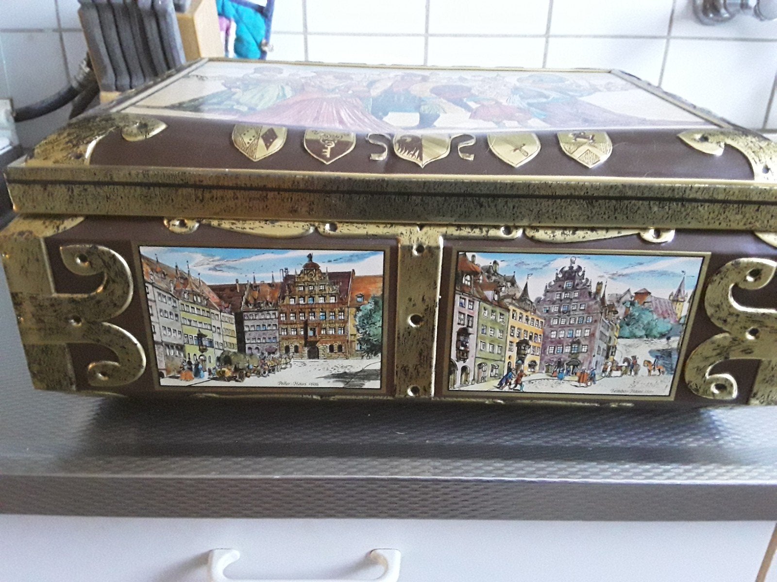Vintage koekblik, Verzamelen, Ophalen of Verzenden, Gebruikt, Koek(jes)