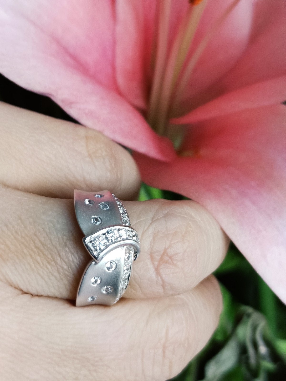 Witgouden 14 karaat ring met zirkonia, Met kristal, Wit, Nieuw, Ophalen of Verzenden