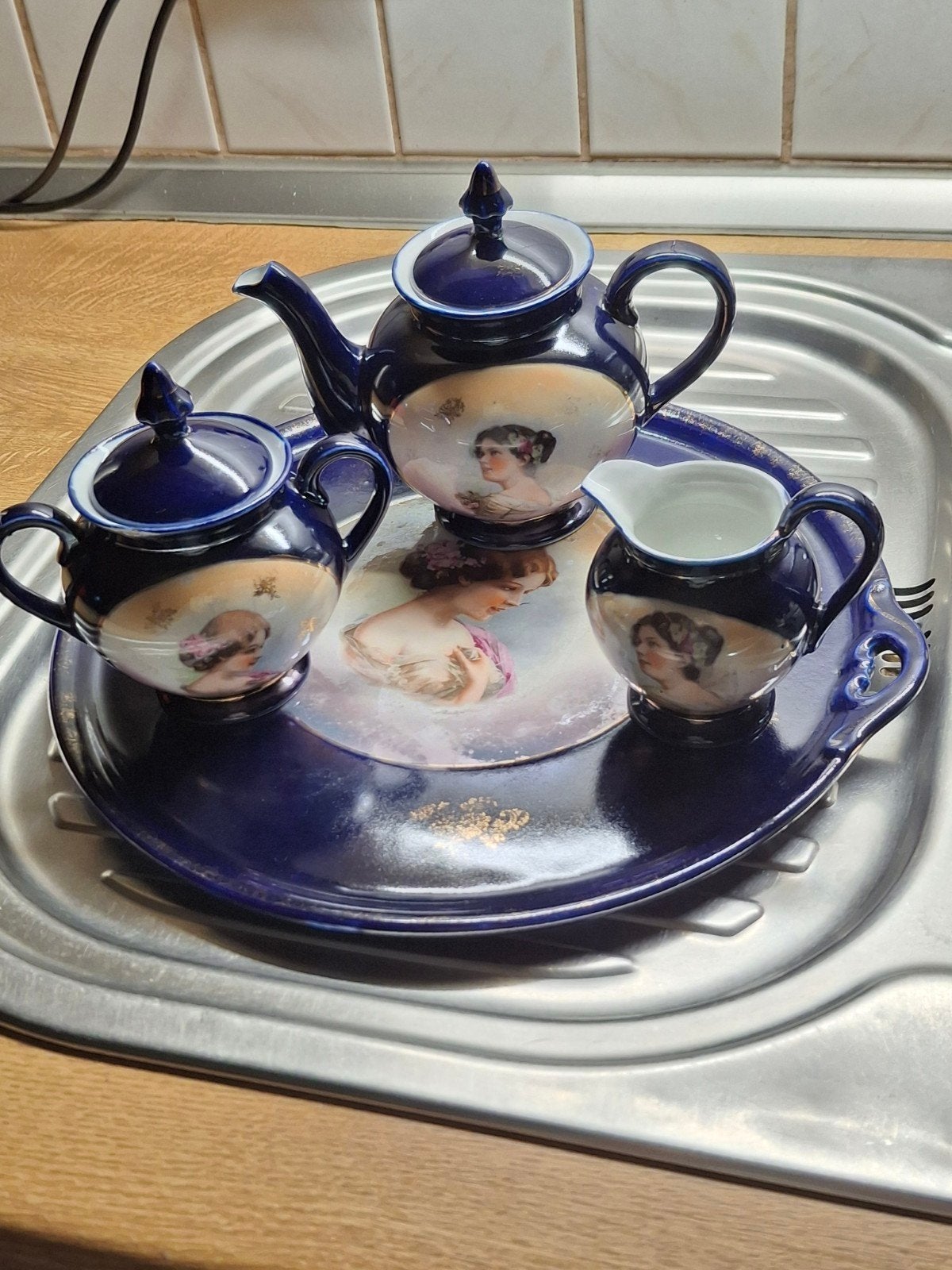 theeset met dienblad, Antiek en Kunst, Ophalen of Verzenden