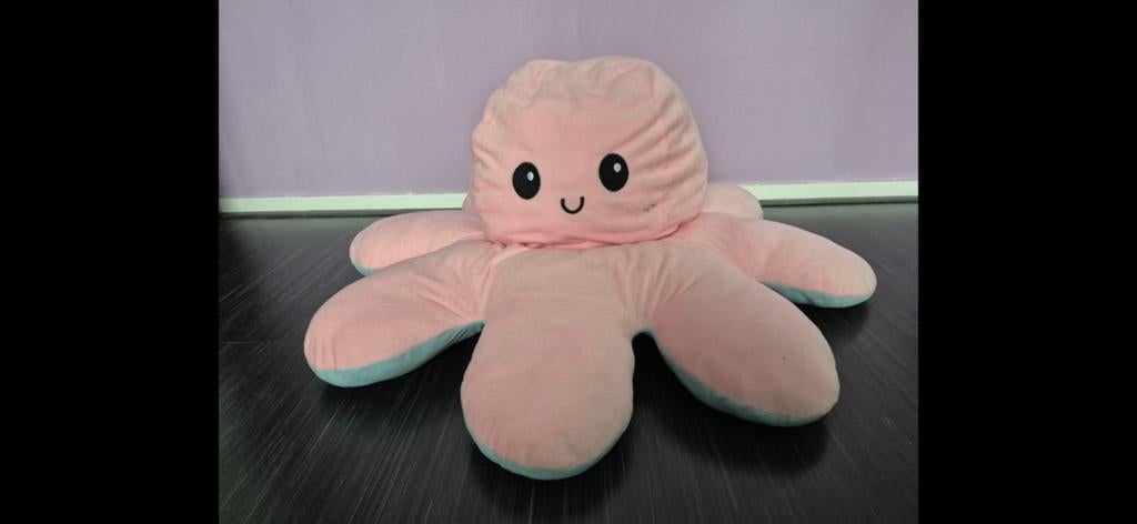 Grote Omkeerbare Octopus Knuffel - Roze/Mint (80 cm), Kinderen en Baby's, Speelgoed | Knuffels en Pluche, Ophalen, Overige typen
