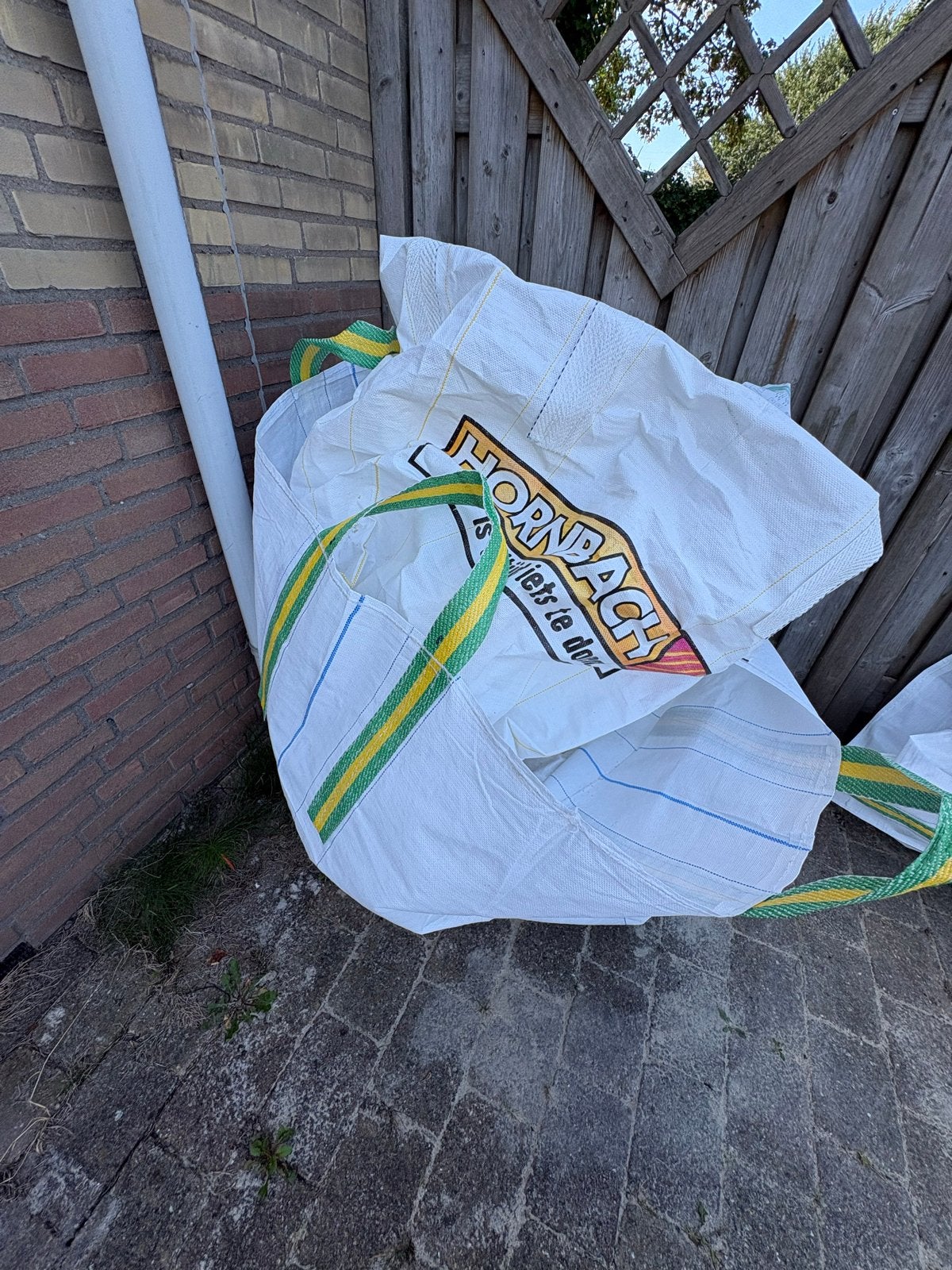 5 lege Hornbach big bags (1 kuub), Ophalen, Gebruikt