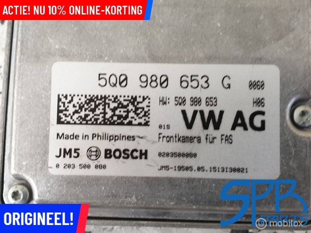 GOLF 7 A3 8V FRONTCAMERA Camera ACHTER VOORRUIT 5Q0980653G, Gebruikt, Volkswagen, Ophalen of Verzenden, Volkswagen