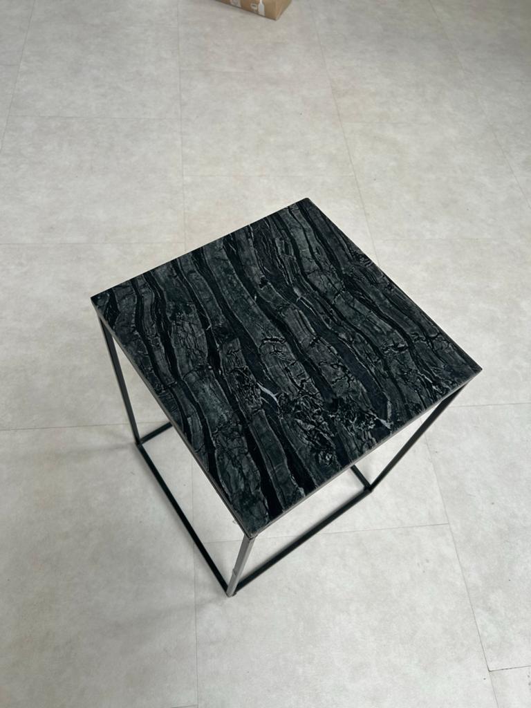 Marmeren Bijzettafel - Zwart (35x35x50 cm), Overige materialen, Minder dan 55 cm, Gebruikt, Vierkant