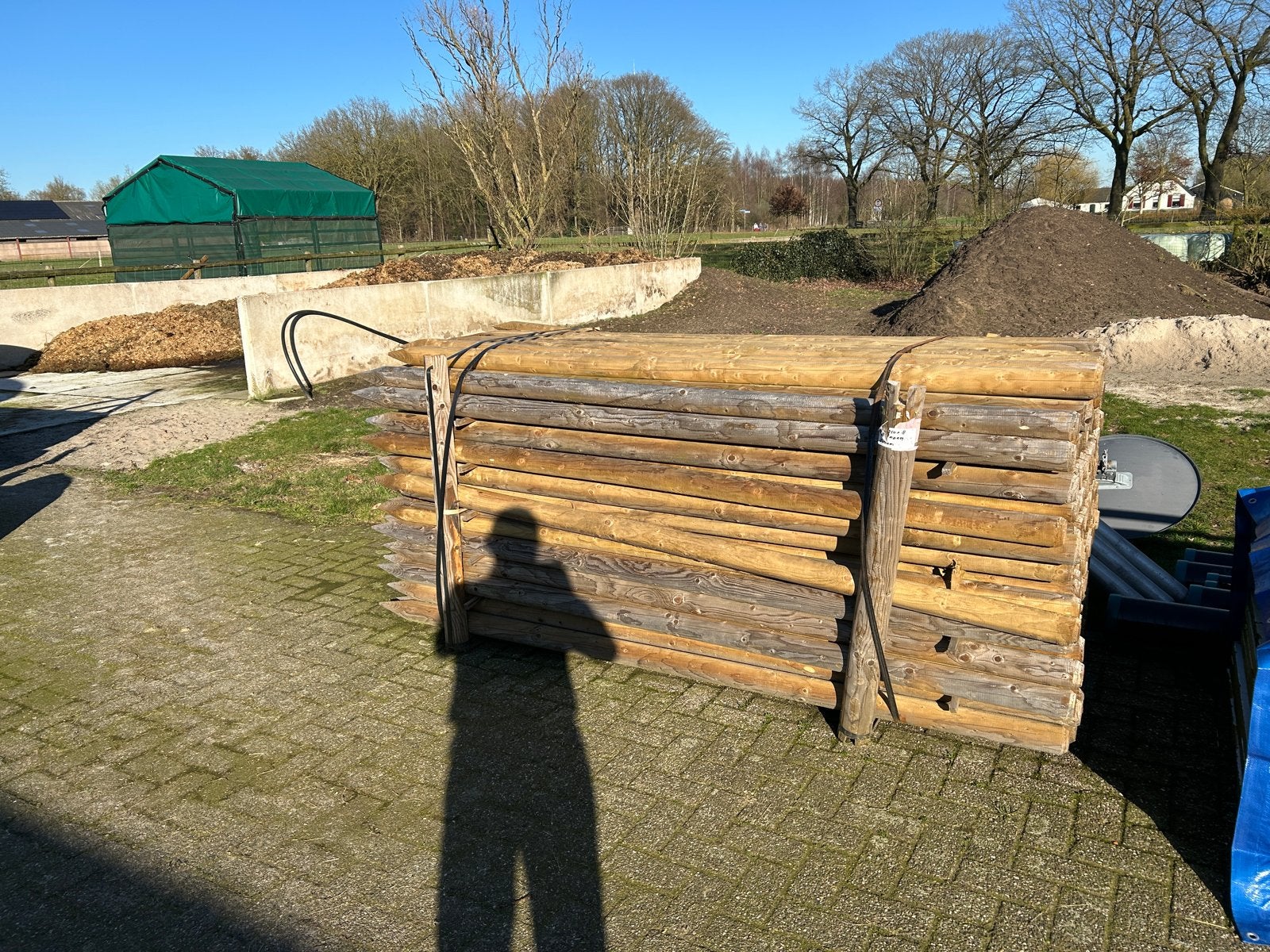Weidepalen diameter 8 cm - lengte 250 cm, Ophalen, Nieuw, 250 cm of meer, Palen