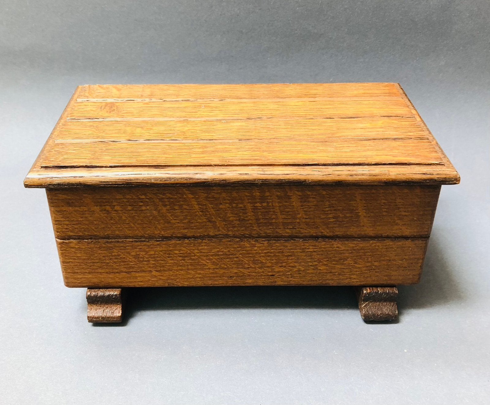 Mooi afgewerkt houten kistje met deksel, eikenhout, Antiek en Kunst, Ophalen of Verzenden