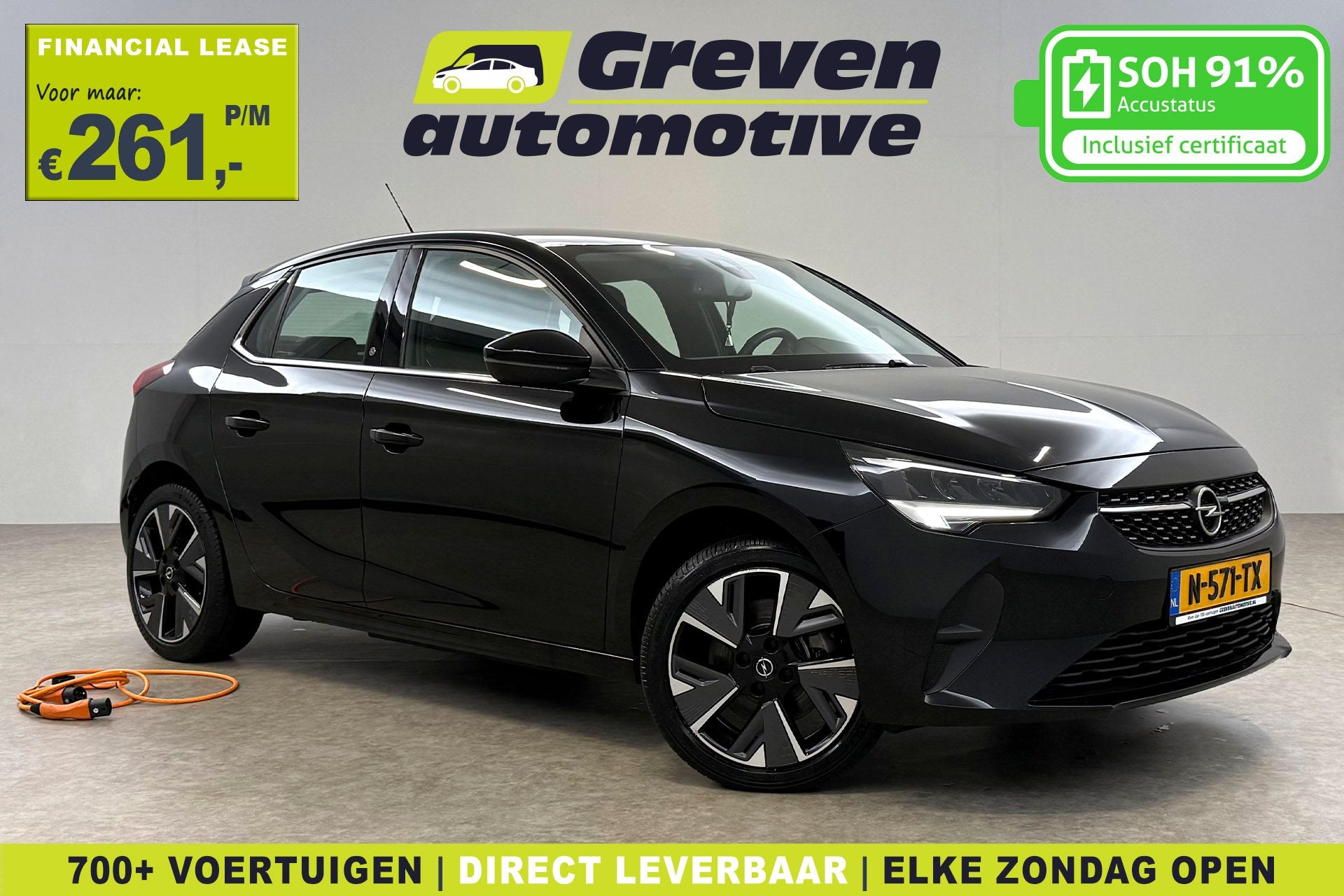 Opel CORSA-E Elegance 50 kWh | Snelladen | SOH 91% | Clima |, 136 pk, Gebruikt, Zwart, Origineel Nederlands