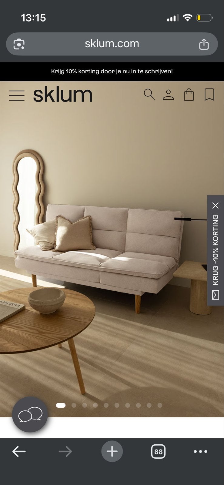 Sklum Futon / Slaapbank - Ideaal voor kleine ruimtes, Ophalen, Gebruikt, 150 tot 200 cm, Tweepersoons