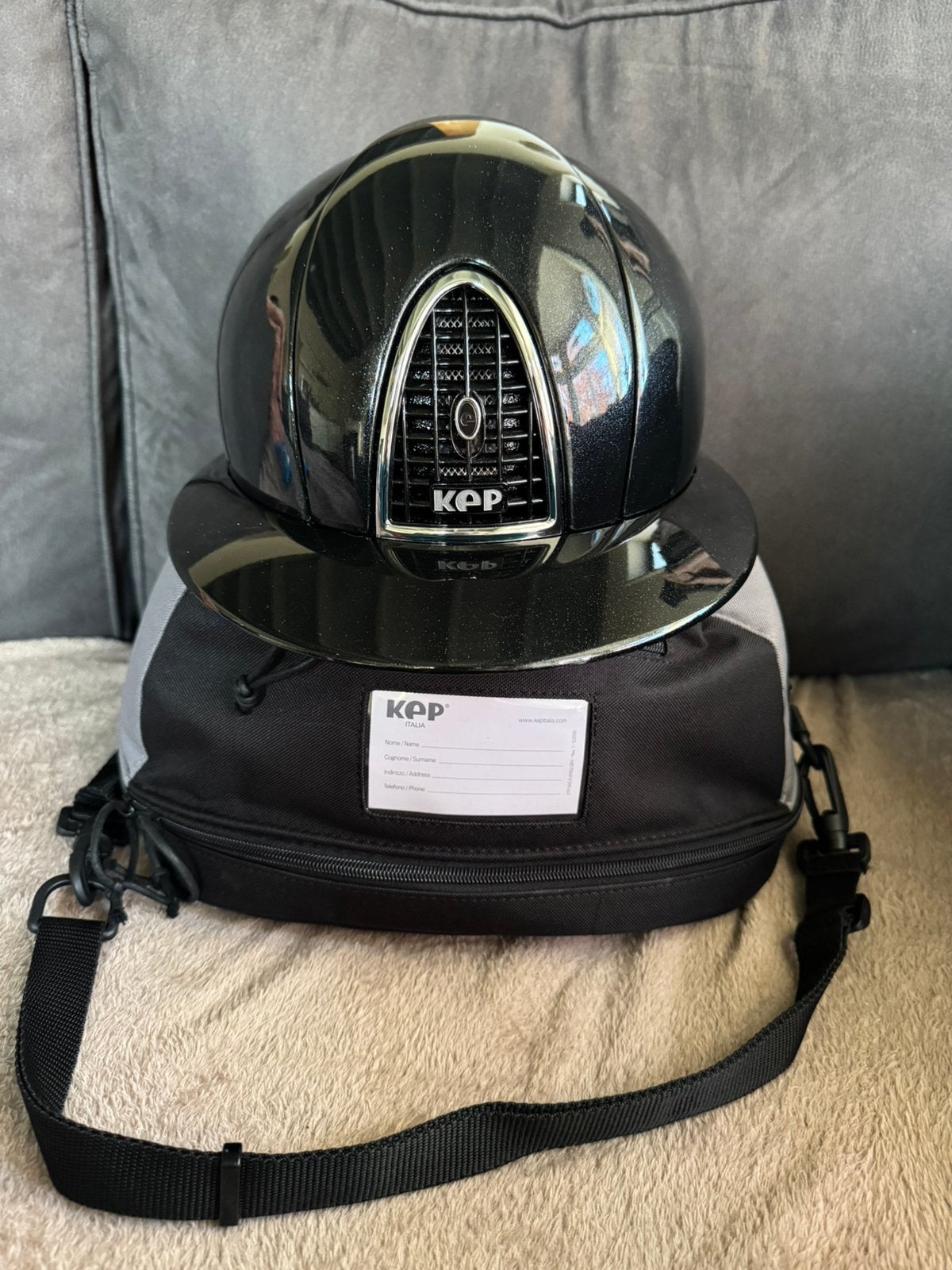 Kep Italia zwart Metallic polo cap, Dieren en Toebehoren, Ophalen of Verzenden, Nieuw, Dressuur, Rijhelm/cap