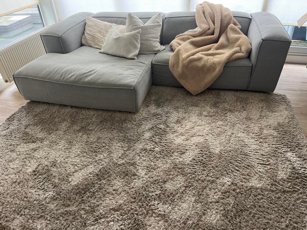 Riviera Maison kleed beige/grijs 200x300 cm, Ophalen, Gebruikt, Grijs, 200 cm of meer