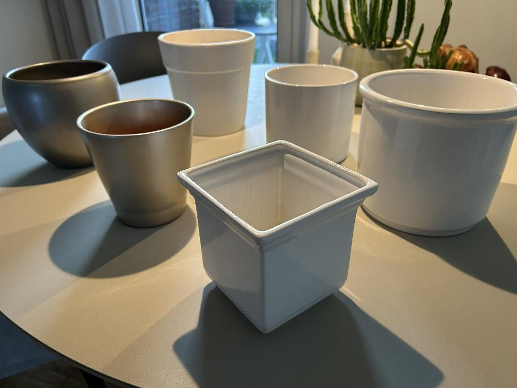 diverse plantenpotjes, middelgroot, Ophalen, Gebruikt, Binnen, Overige vormen