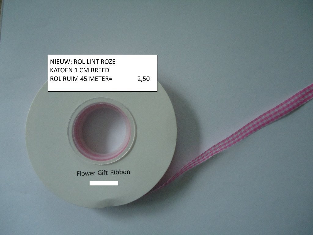 ⚠️nu 2,00: lint roze ruit rol 45  meter ( alleen verzenden, Overige thema's, Nieuw, Overige materialen, Overige merken