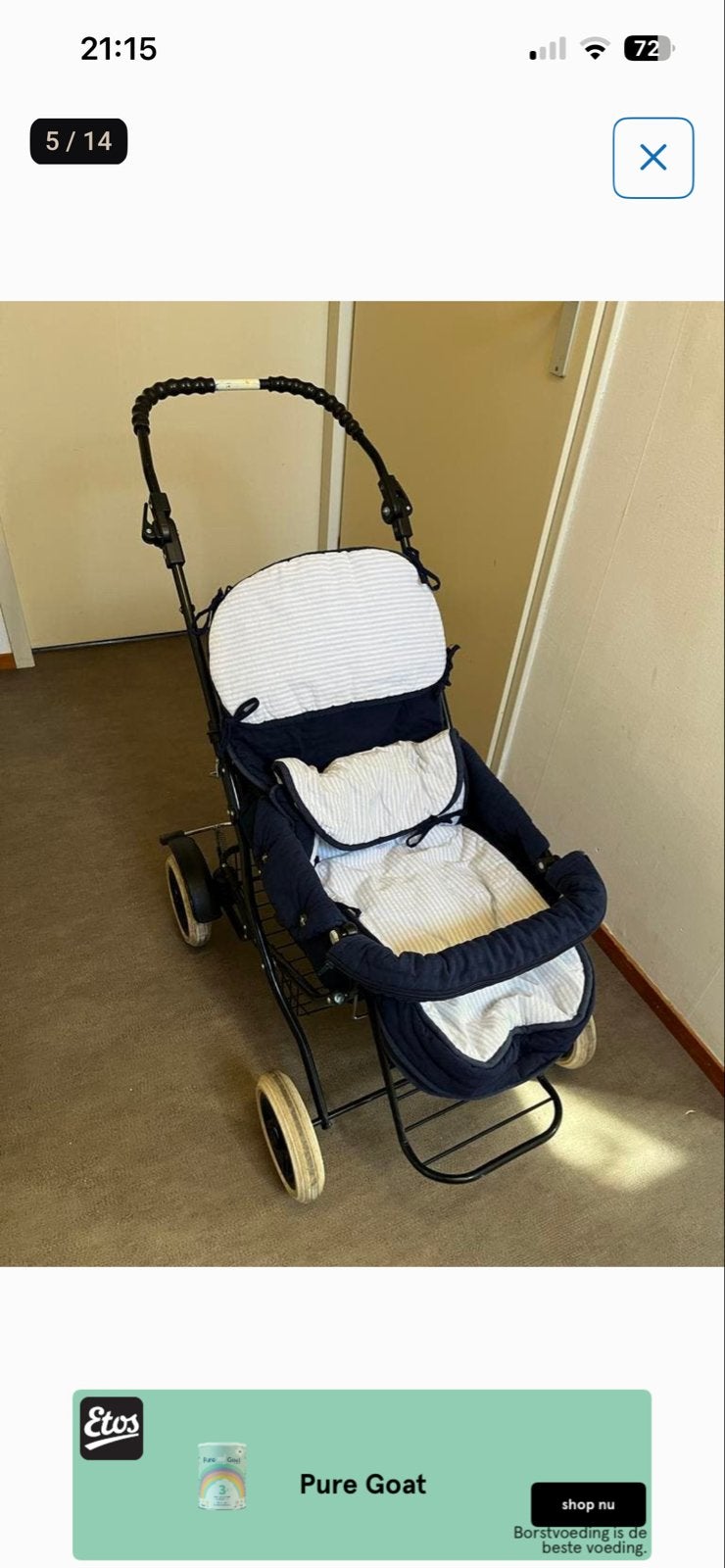 Teutonia kinderwagen met wintervoetenzak, Ophalen, Gebruikt, Kinderwagen, Overige merken