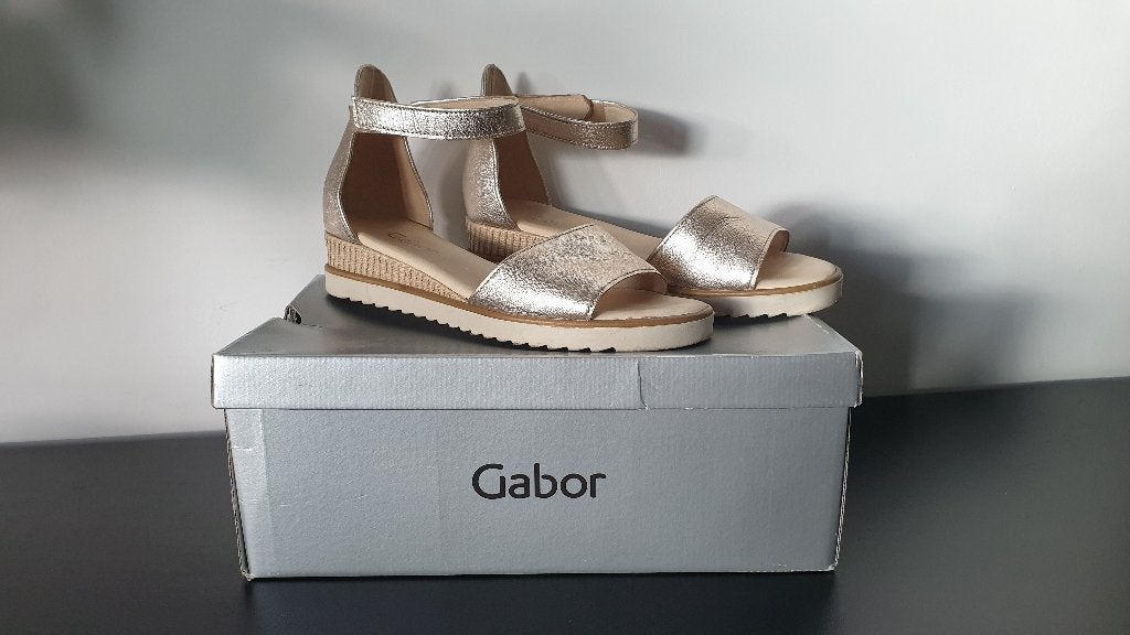 Gabor Comfort Sandalen Metallic maat 39 G, Overige kleuren, Gabor, Zo goed als nieuw, Sandalen of Muiltjes