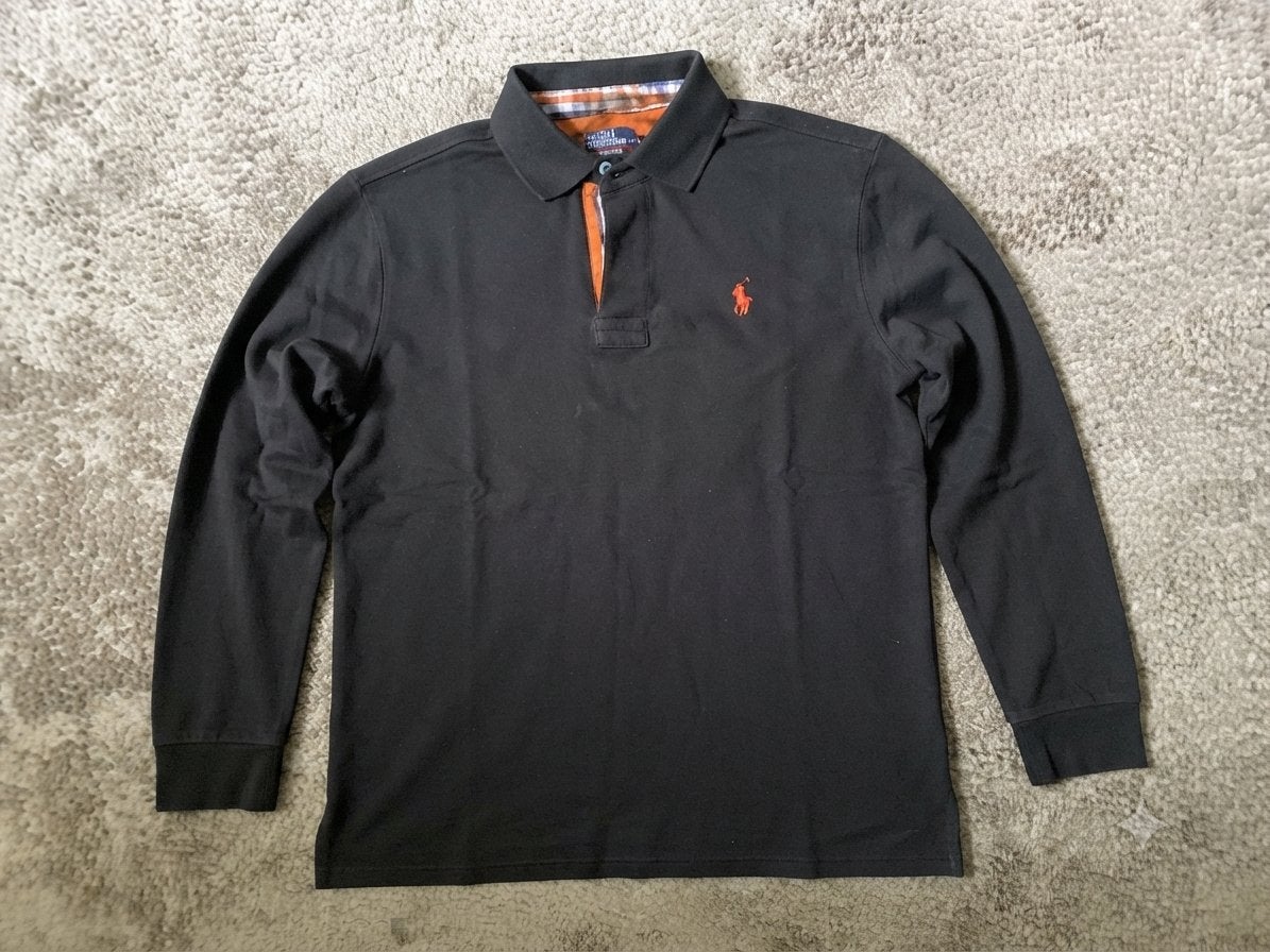 Zwarte longsleeve polo, Ophalen of Verzenden, Zo goed als nieuw, Zwart
