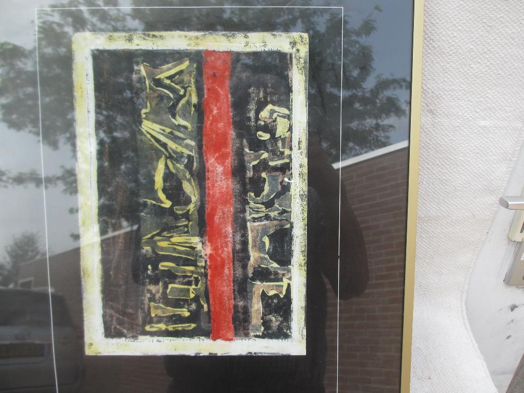 Abstracte litho W van Gent jaren 60/ 70, Antiek en Kunst, Kunst | Litho's en Zeefdrukken, Ophalen of Verzenden