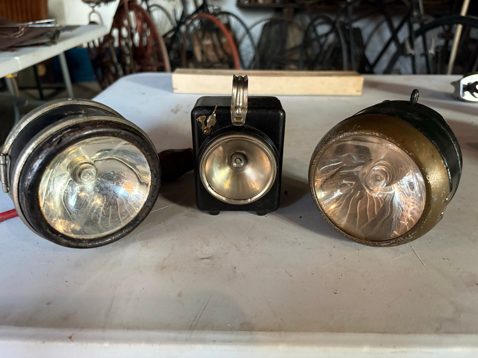 3x Antieke Fiets Koplampen: Balaco, Berko, Eisulamp, Fietsen en Brommers, Ophalen of Verzenden, Gebruikt