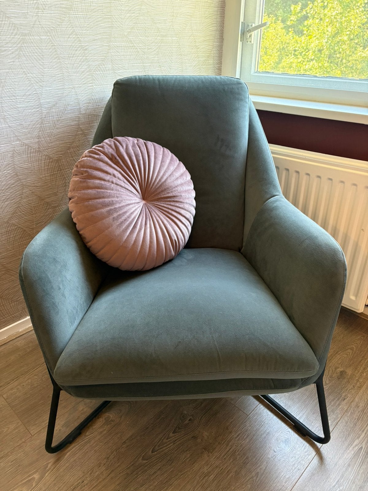 Loods 5 Waltz fauteuil – velvet, Huis en Inrichting, 75 tot 100 cm, Ophalen of Verzenden, Zo goed als nieuw, Stof