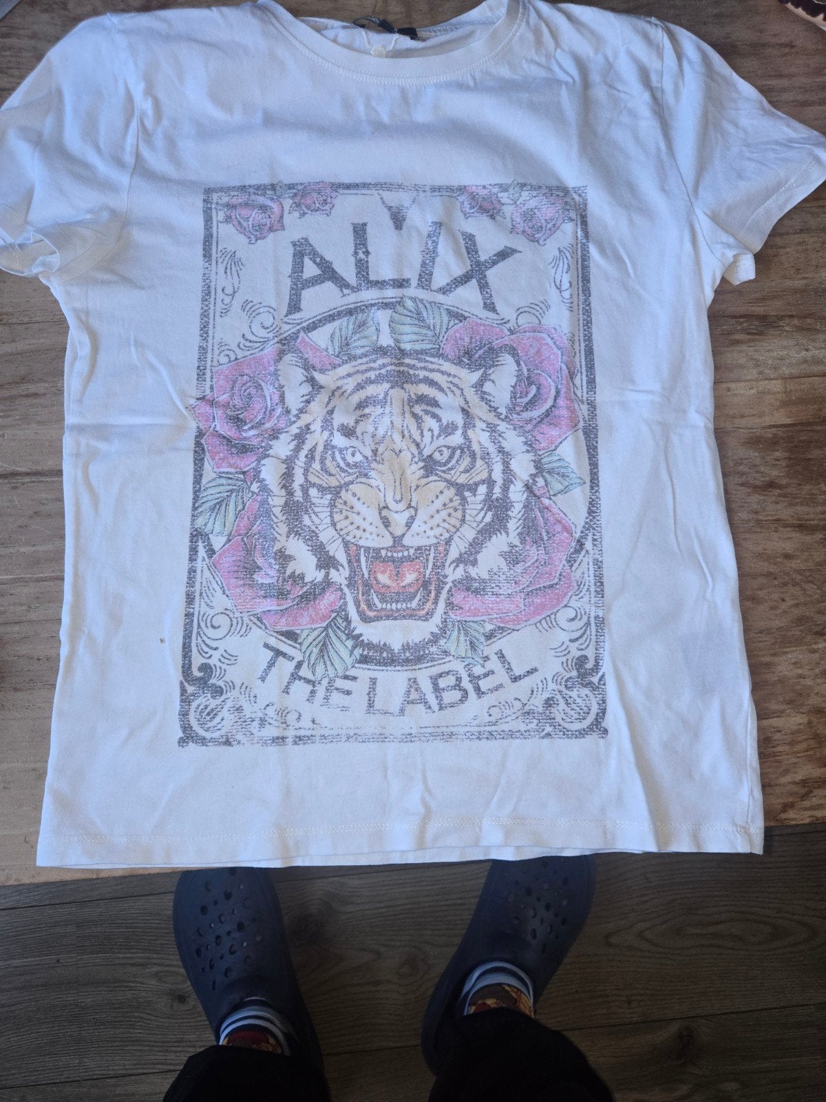 Alix the Label T-shirt met tijgerprint - Maat XS, Alix the Label, Wit, Ophalen of Verzenden, Korte mouw