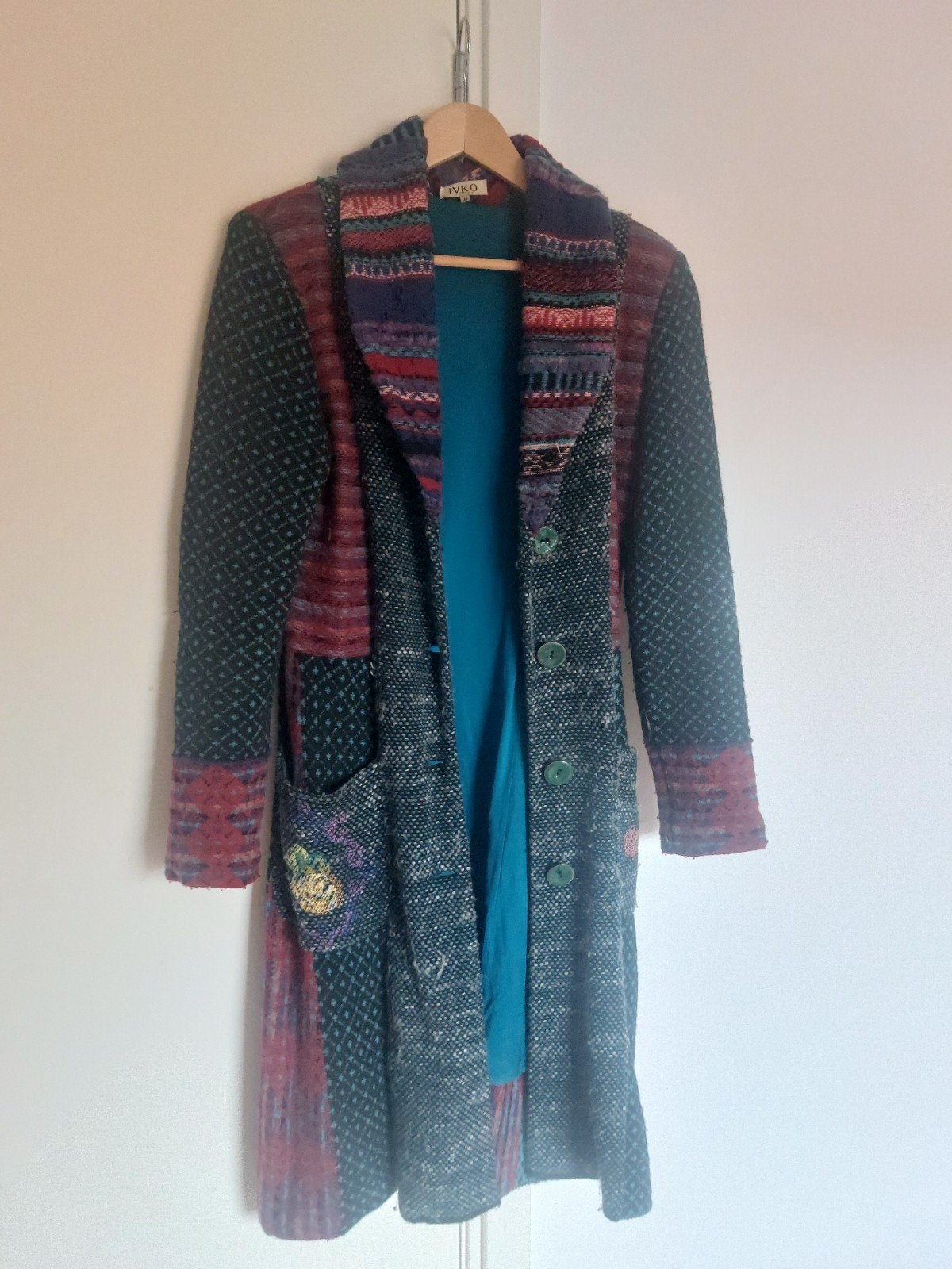 IVKO wollen jas maat 40 in goede staat, Kleding | Dames, Maat 38/40 (M), Meerkleurig, IVKO, Ophalen of Verzenden