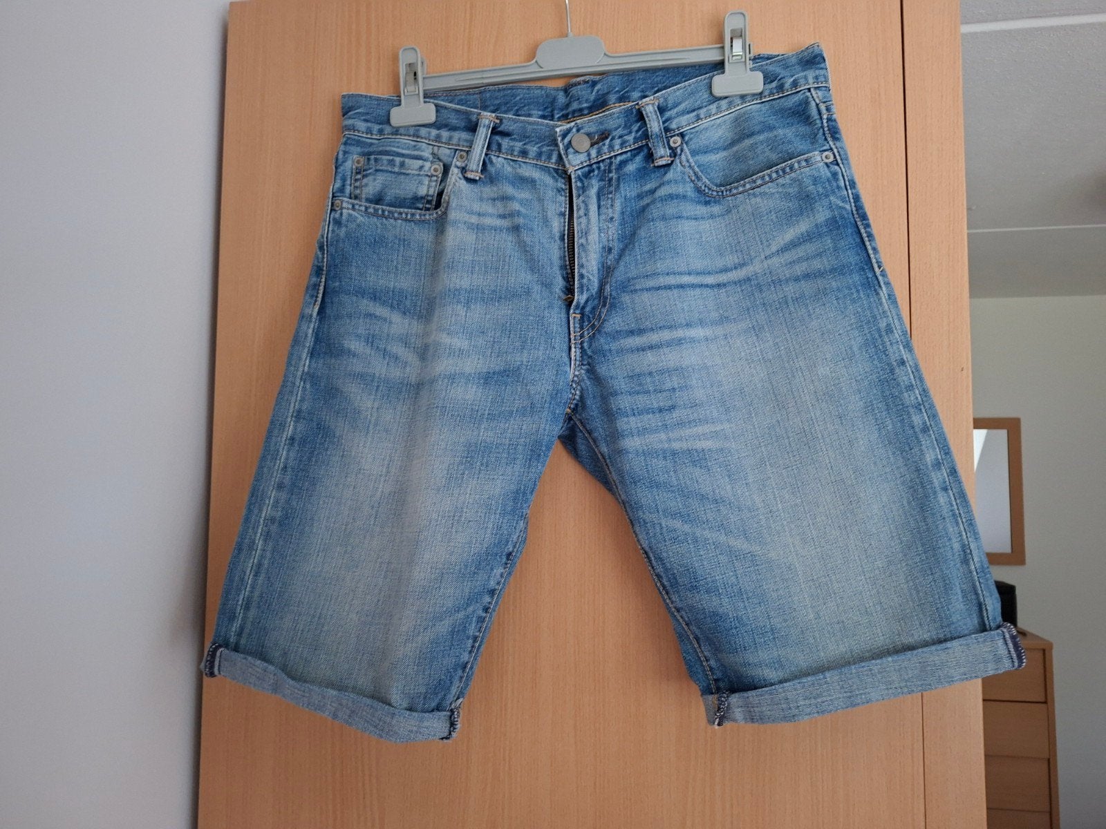 Levi's 504, Heren korte broek, Blauw, W32 (confectie 46) of kleiner, Ophalen of Verzenden, Gedragen