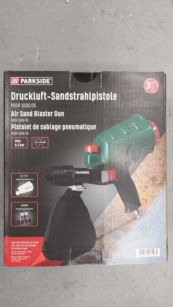 Parkside PDSP 1000 D5 Luchtdruk-Zandstraalpistool, Doe-het-zelf en Verbouw, Gereedschap | Handgereedschap, Ophalen of Verzenden