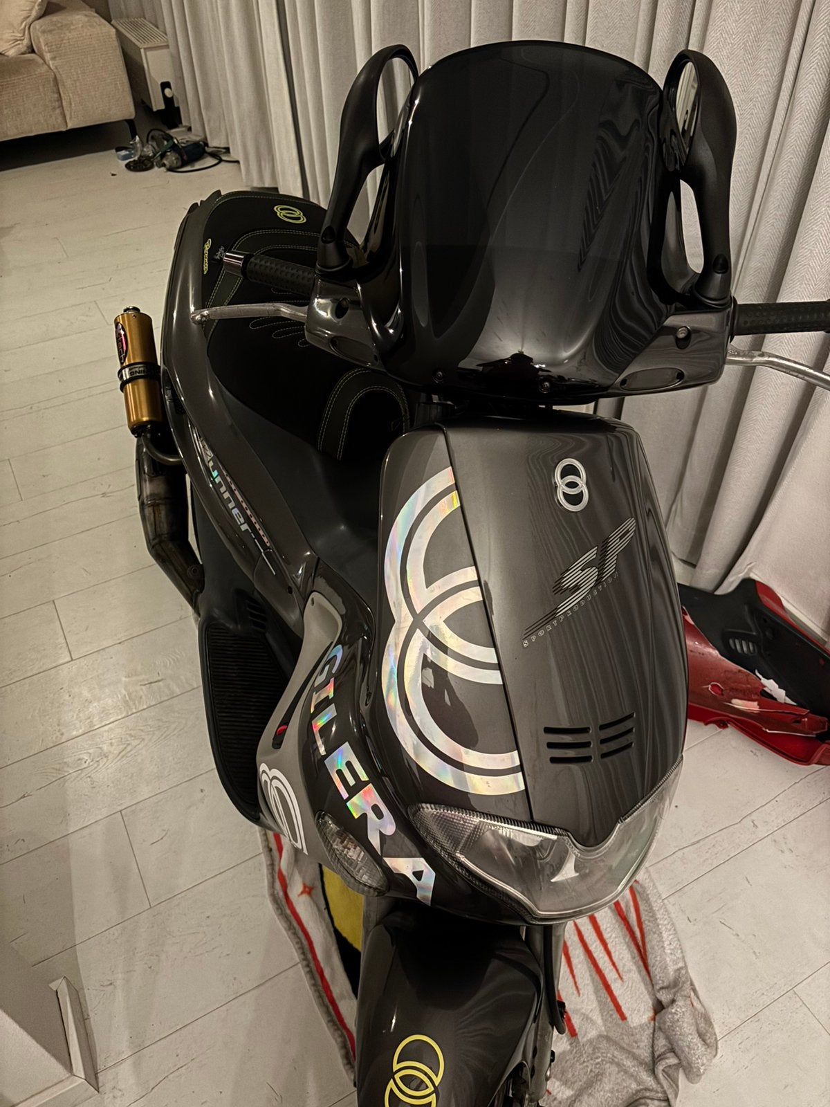 Gilera Runner Kappenset - Grijs met Holografische Stickers, Ophalen of Verzenden, Gebruikt, Kap, Overige merken