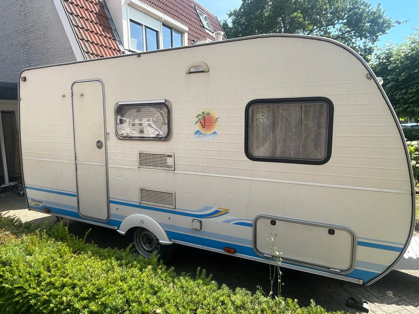 Caravan met stapelbed, 2 persoonsbed en vaste treinzit, Caravans en Kamperen, Caravan accessoires, Ophalen, Gebruikt