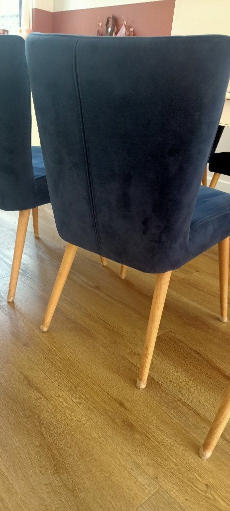 6 x blauwe eetkamerstoelen ROB Goossens, Ophalen, Blauw, Zo goed als nieuw, Stof