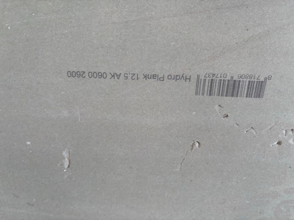 Hydro Plank 12,5 AK 0600 2600 - Gipsplaat 3 stuks, Doe-het-zelf en Verbouw, Platen en Panelen, Ophalen, Nieuw, Overige materialen