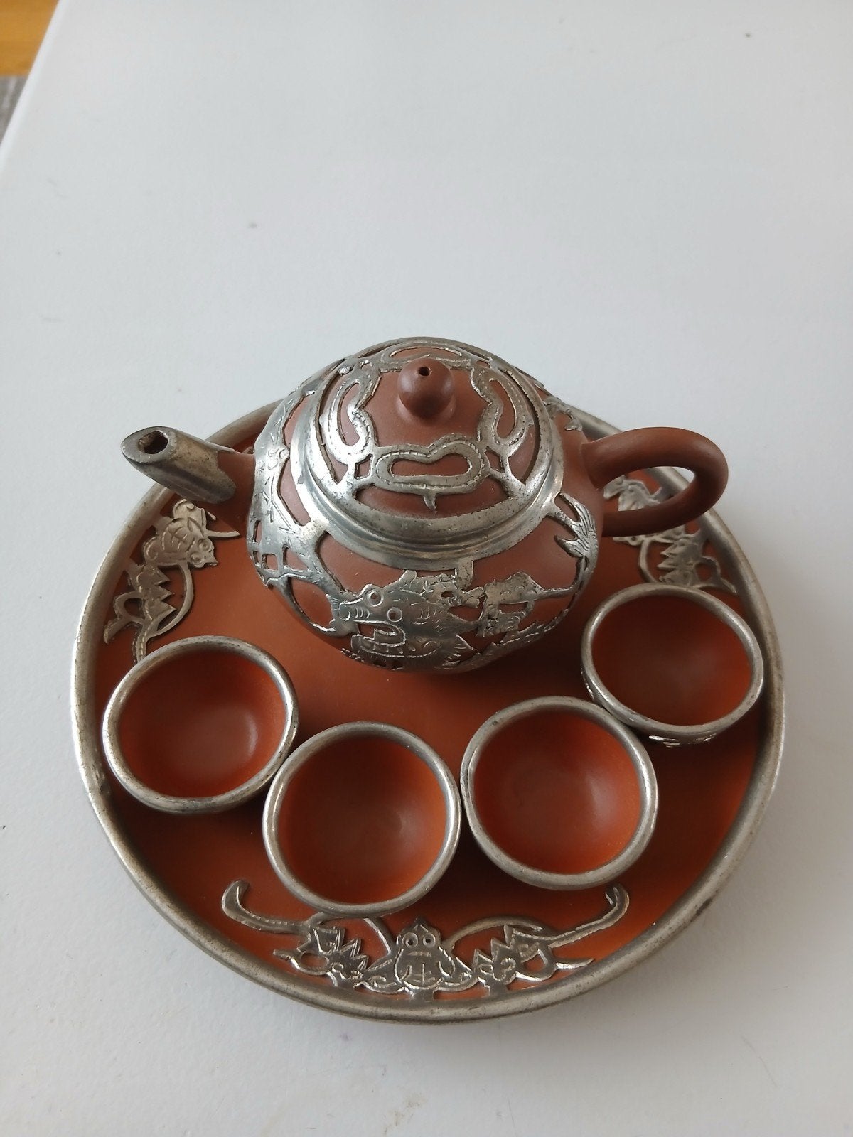 Chinees aardewerk theeservies theekopje theepotje, Antiek en Kunst, Ophalen of Verzenden