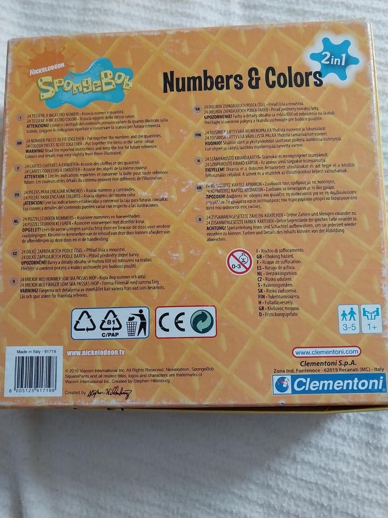 SpongeBob Numbers & Colors 2-in-1 educatief spel, Ophalen of Verzenden, Gebruikt, Puzzelen
