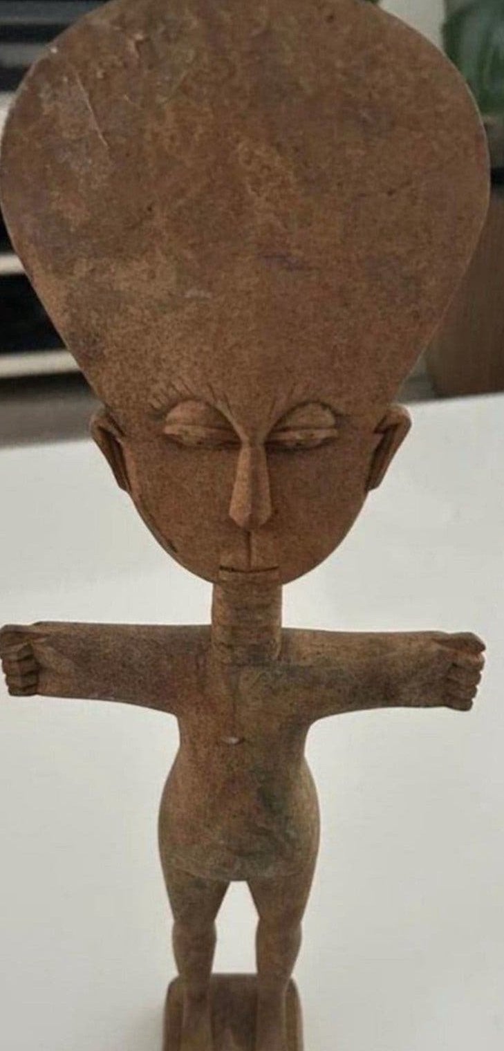 Antieke Ashanti Akua'ba Vruchtbaarheidspop - Ghana, Ophalen of Verzenden, Hout, Houtsnijwerk, Bruin